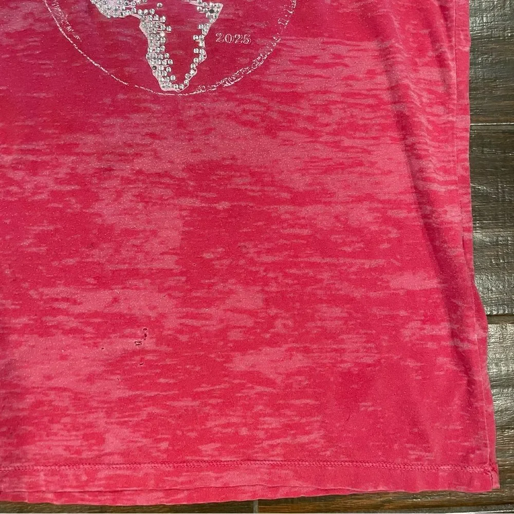 Africa Peace 2025 T Shirt Crew Neck Short Sleeve Red Size Large - Picture 3 of 5